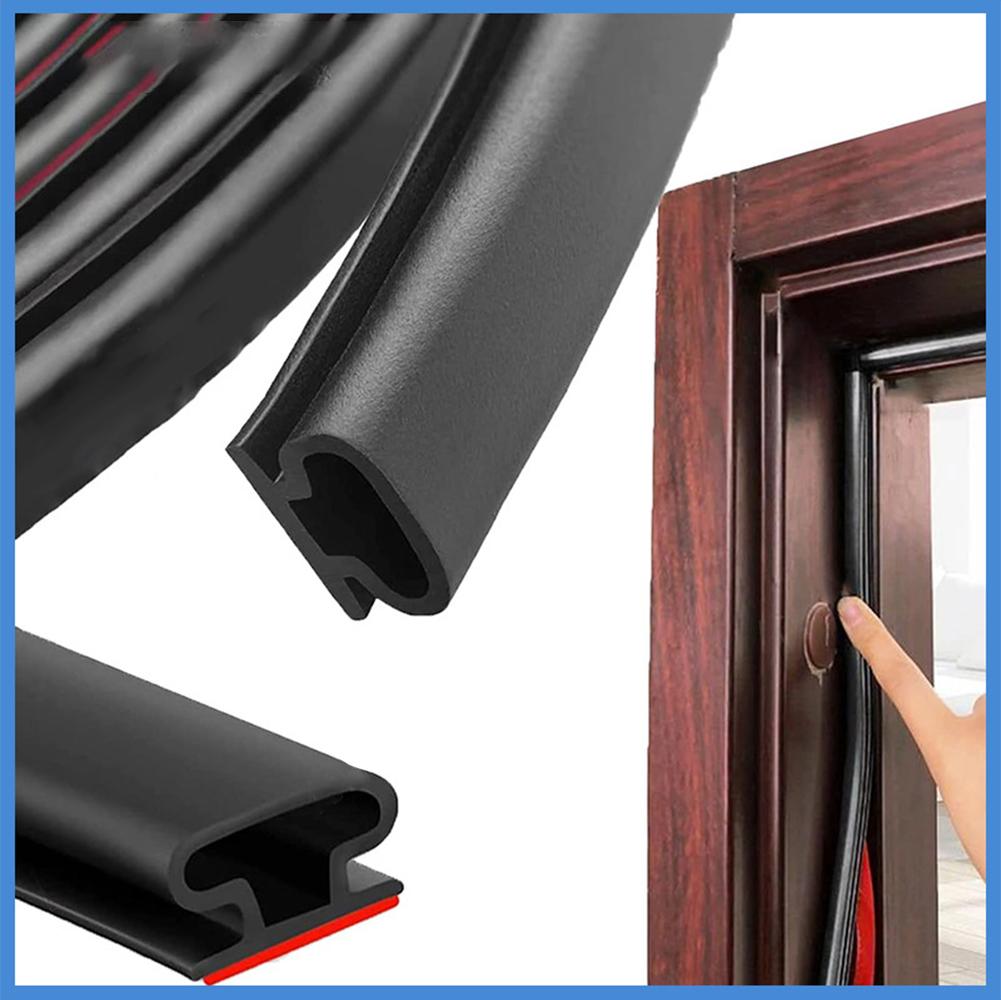 

1pc 6m Door Seal Strip Anti Wind Dust Proof For Security Doors Home Improvement Hardware Accessories Easy Installation чёрный