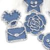 5Pcs Denim Drill Picture Rhinestone Love Diy Accessories Five-pointed Star Three-dimensional Clothing Bag Jewelry Heat Transfer Accessories