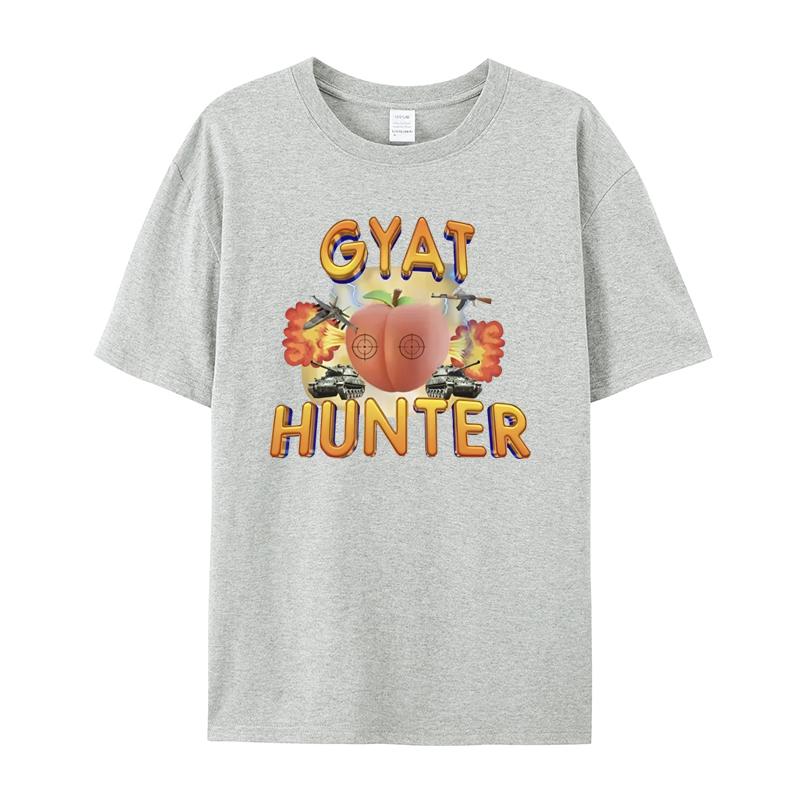 2025 Summer New Gyat Hunter Printed Graphic T-shirt Men's and Women's Short Sleeve T-shirt Men's Clothing Streetwear