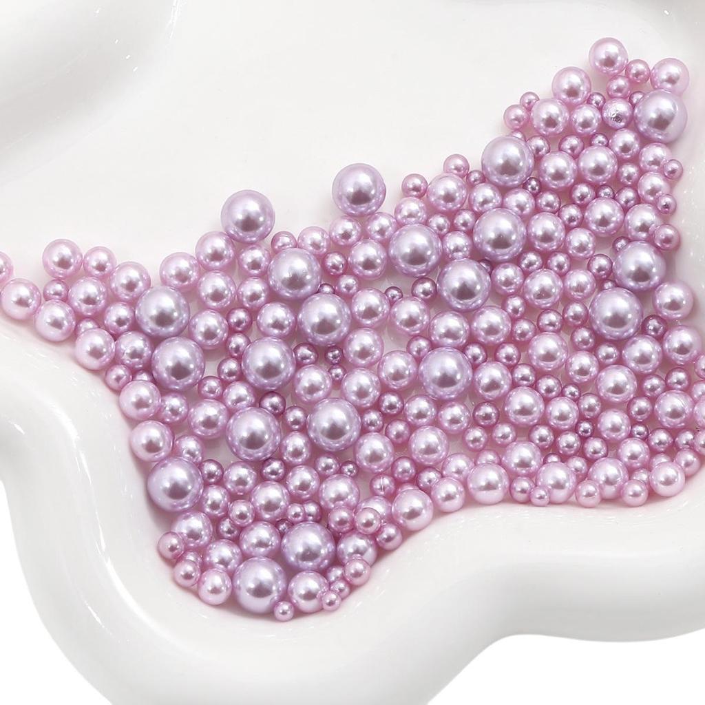 ABS Non-Porous Pearl-Plated Colored Round Beads for DIY Crafts and Fashion Accessories