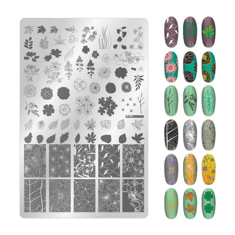 9.5X14.5cm Big Size Nail Stamping Plates Flower/Geometric Designs Nail Art Template For DIY Nail Decor 5.6cm round Stamper Plate