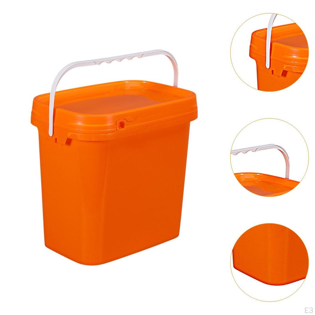 10L Rectangular Bucket ,All Purpose Pail Storage Box ,Food Container with Handle Cover for