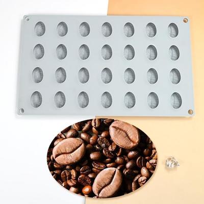 Hitzebeständige Kaffeebohnen Silikonform 28 Kavitäten Backform Stilvolle Französische Gebäckform Pudding