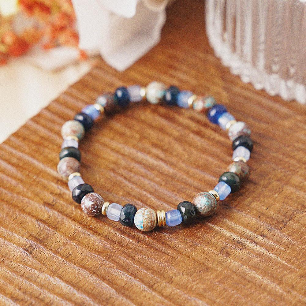 Jbans Classic Triple Awesome Mixed Gemstone Bracelet (C2501Ac1225_Bl)