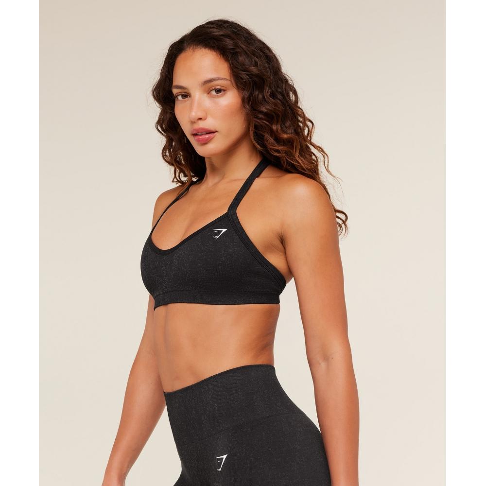 Gymshark Adapt Fleck Sports Bra Mineral   Black B5c7r Bbdg