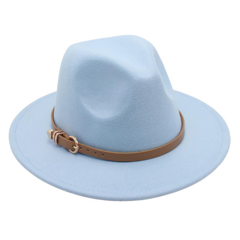 Europe And The United States New Top Hat British Party Jazz Hat Fedora Foreign Trade Woolen Felt Hat Big Brim Trendy Hat