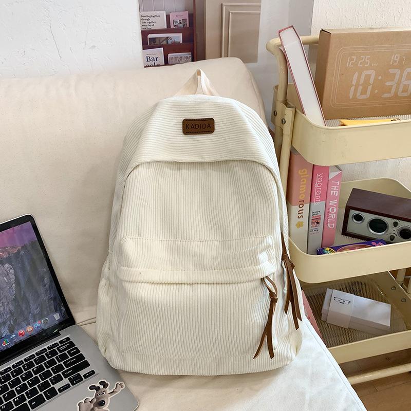 Schoolbag New Autumn and Winter Corduroy Backpack Fashion New Korean Backpack Male and Female Student Bag Lightweight Versatile Bag