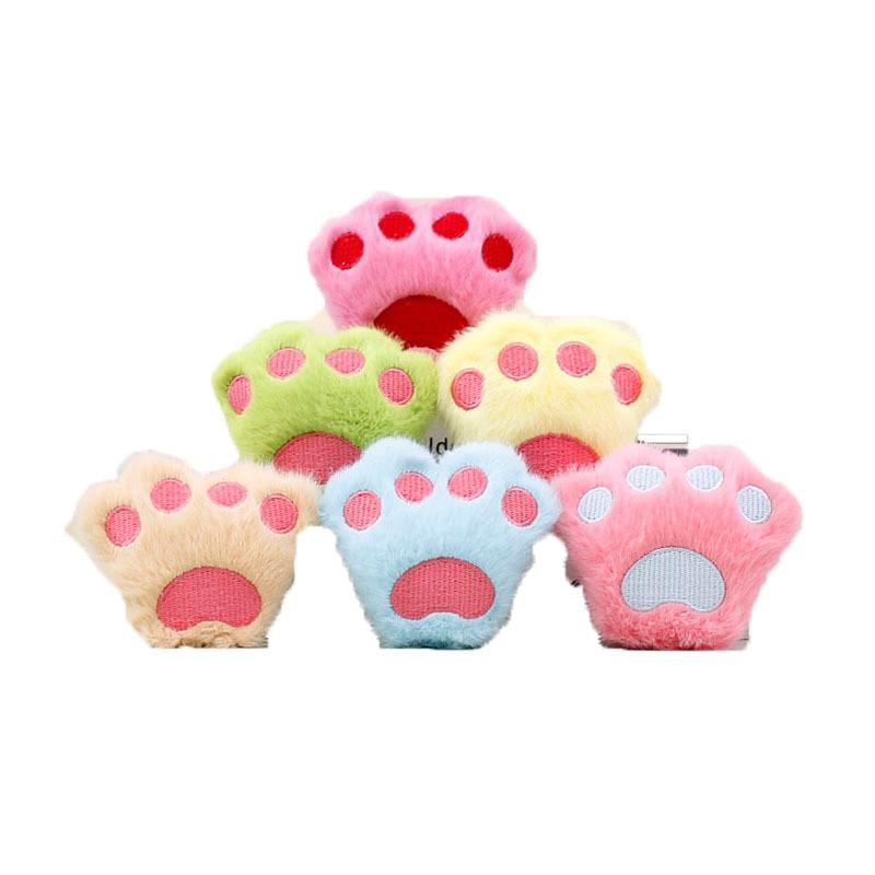 Adorable Plush Cat Paw Keychain Cute Stuffed Animal Accessory For Bags And Keys
