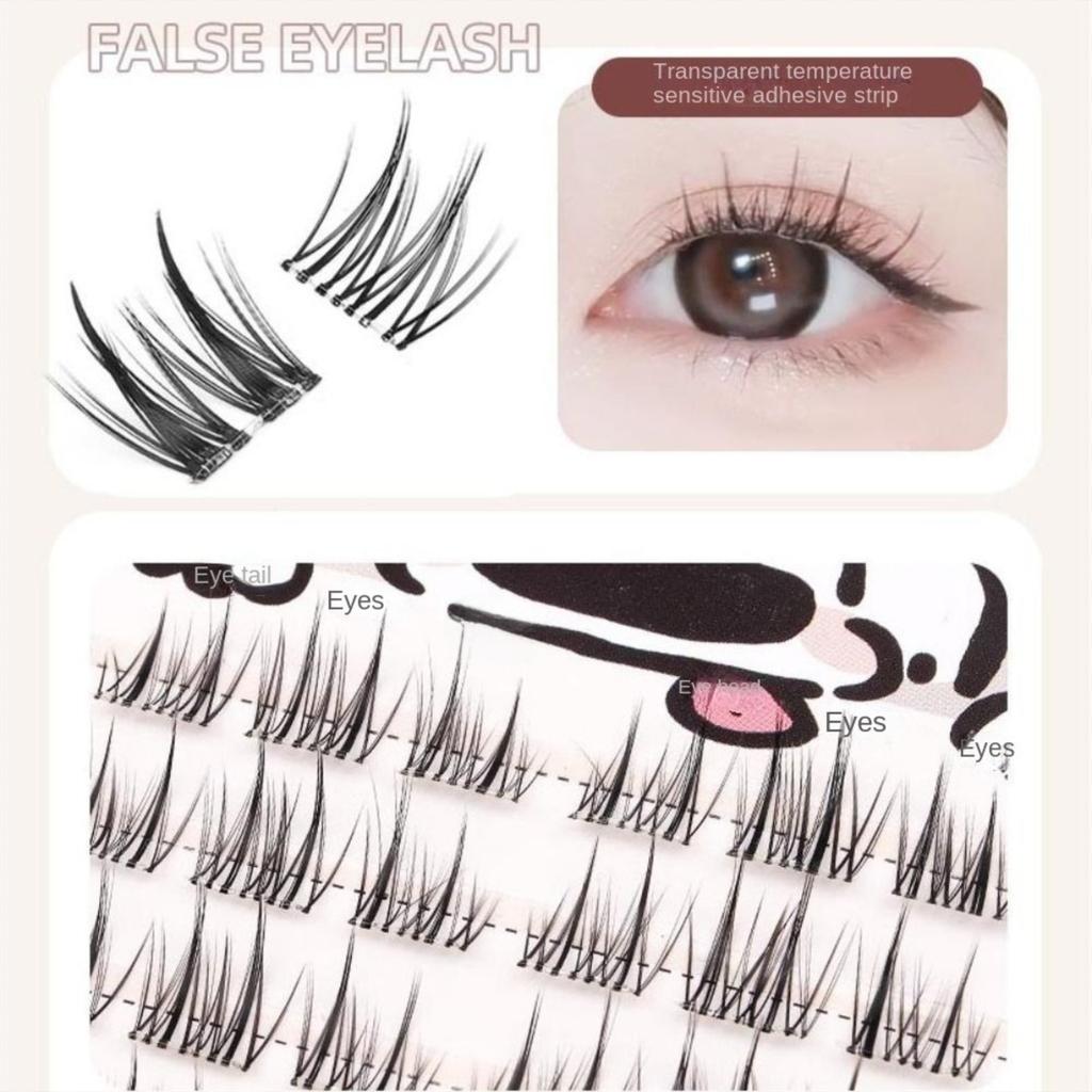 With Jelly Glue Strips Manga Lashes No Stem No Glue 3D False Eyelashes  Party Supplies