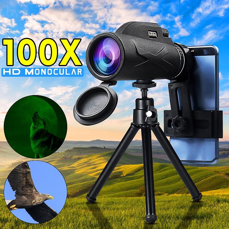 100x Nigh Vision Bak4 Prism Hd Zoom Monocular Waterproof Telescope