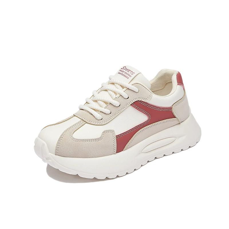 Fashion Women‘s Shoes 2025 Spring New Style Soft Soled Running Shoes Comfortable Non Slip Vulcanized Shoes Lace-up Casual Sneakers