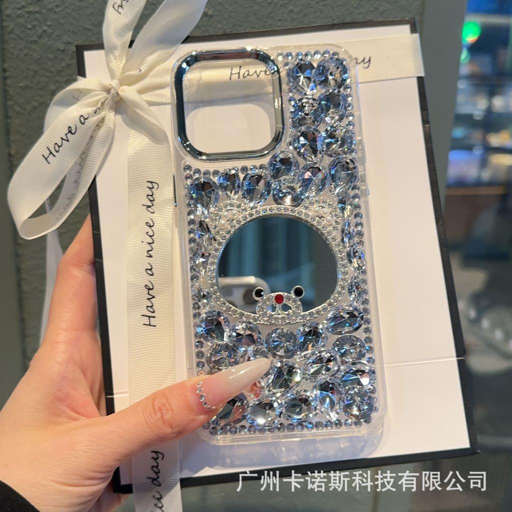 Luxury Diamond Mirror Mobile Phone Case Love Mirror Suitable for VIVOx90/x200 Mobile Phone Case S19 S20 Women