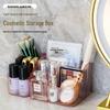 Eleganter Make-up-Organizer aus Acryl: Transparente Aufbewahrungsbox mit Fächern für Lippenstift und Pinsel