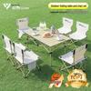 Portable Outdoor Folding Egg Roll Picnic Table