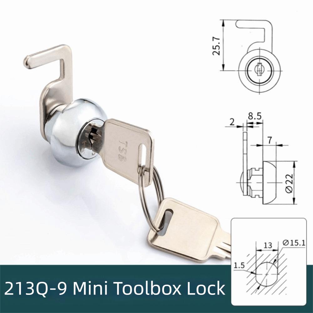 Rust-Resistant Mini Cam Lock with Quick Clip Metal Cabinet Silver Cash Box Lock Easy Replacement with Keys Security Cabinet Lock