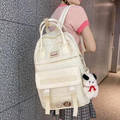 New High-value and Lightweight Schoolbag for Junior High School Students, College Students, Niche Contrasting Colors, Portable Backpack for Women