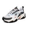 Skechers Stamina V2 Mecha Shoes II Fabric Synthetic Leather Trendy Versatile Casual Low-Top Dad Shoes Women sneakers White Black 149510-WCC