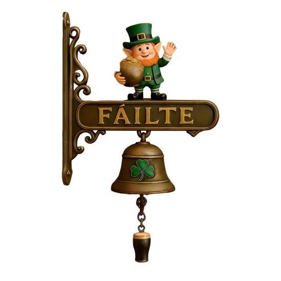 

St. Patrick s Day Leprechaun Filte Door Bell Irish Welcome Hanging Doorbell Decoration for Front Door Porch Home Holiday Decor зелений
