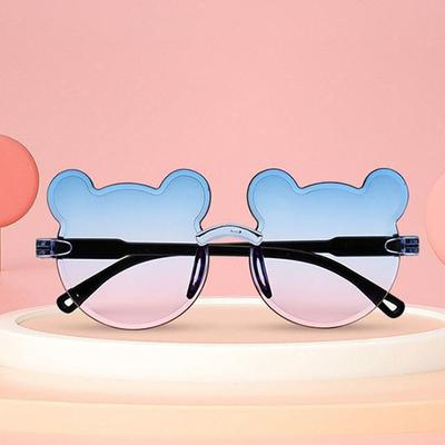 Kids Sun Sunglasses Bear Shape Children Glasses Cartoon Rimless UV375 Child Eyeglasses Outdoor Anti-Glare Girls Boys Sunglasses