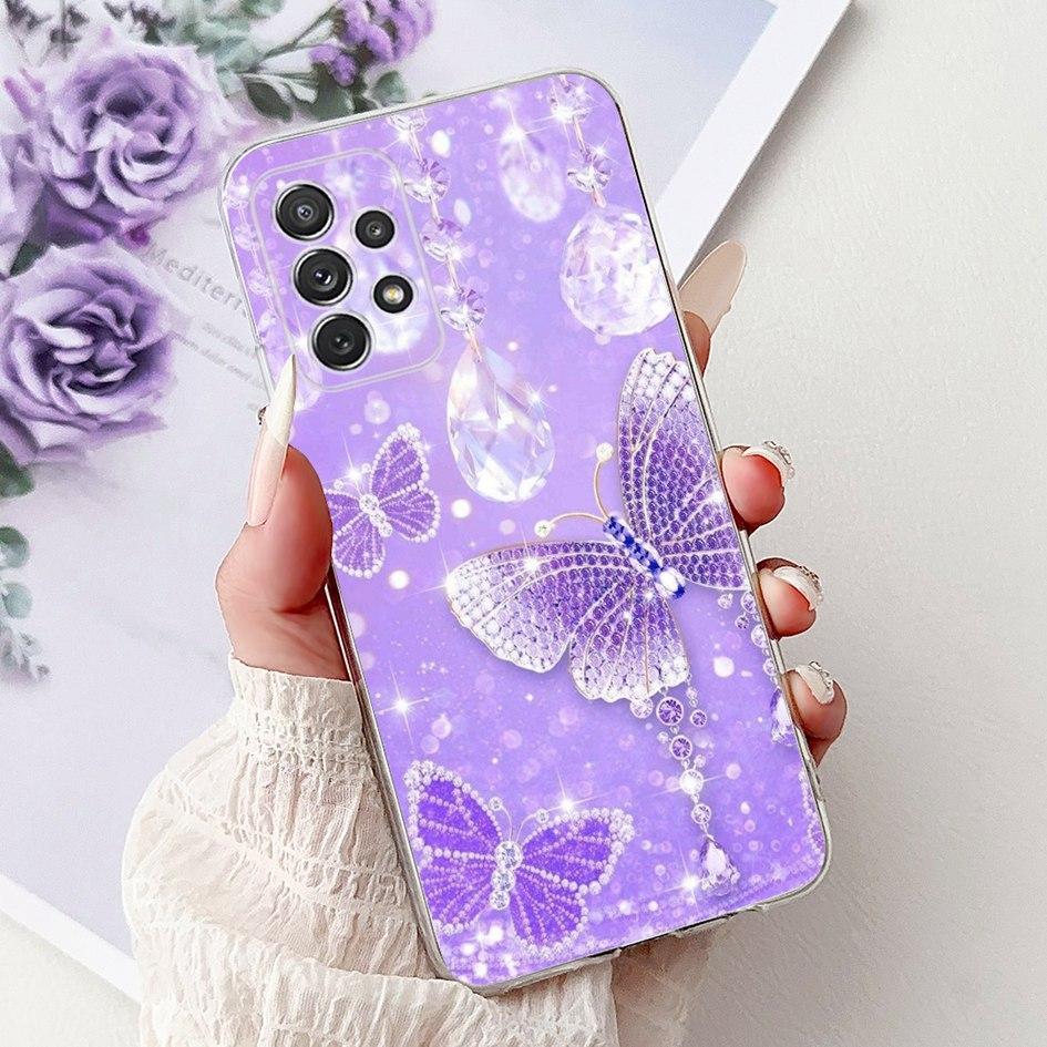 For Samsung Galaxy A52 Case SM-A525F Cover New Stylish Flower Butterfly Soft Silicone Phone Cases For Samsung A72 A52s 5G Fundas