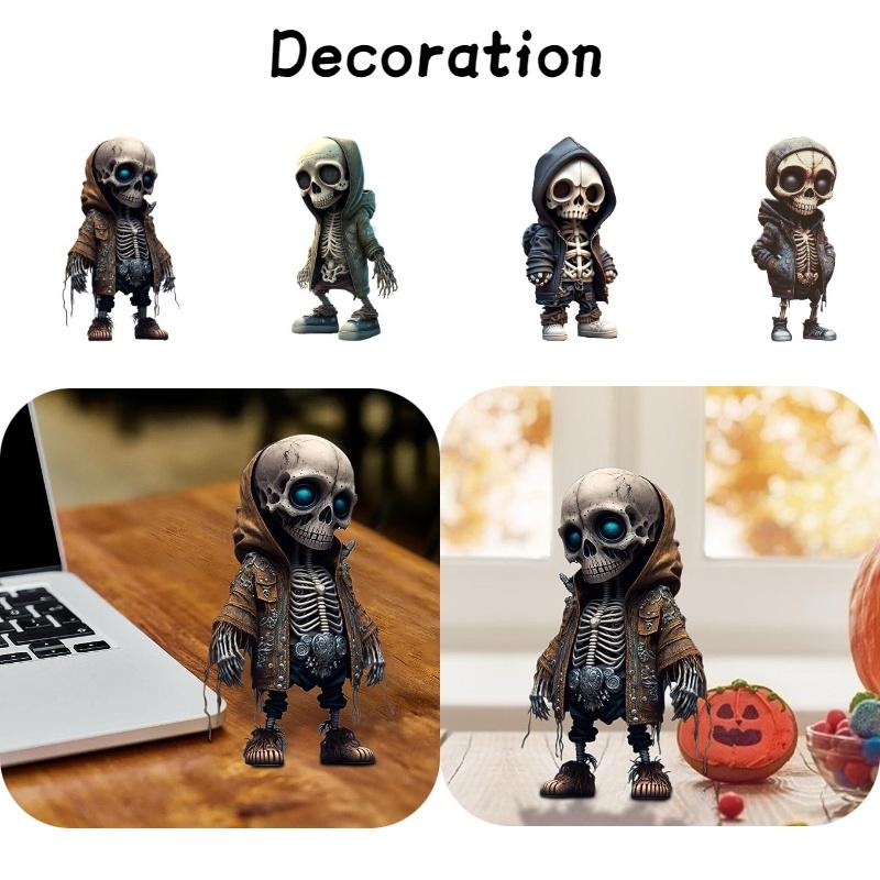 Unique Resin Craft Halloween Skull Sculpture Stylish Skeleton Design For Home Dcor Perfect Present For Various Occasions