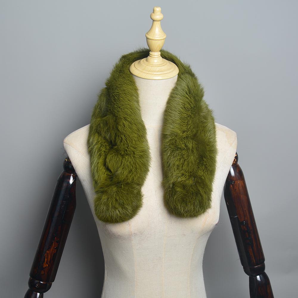 New Style Women Winter Real Rabbit Fur Scarf Lady Warm Rabbit Fur Scarves Knit Natural Real Rabbit Fur Ring Casual Muffler