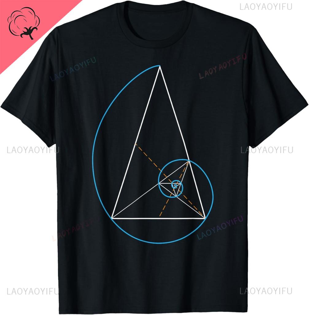 Fibonacci Golden Ratio T-Shirt Print Original Design Gifts T Shirts Cotton Streetwear Vintage T Shirt Camisas Streetwear