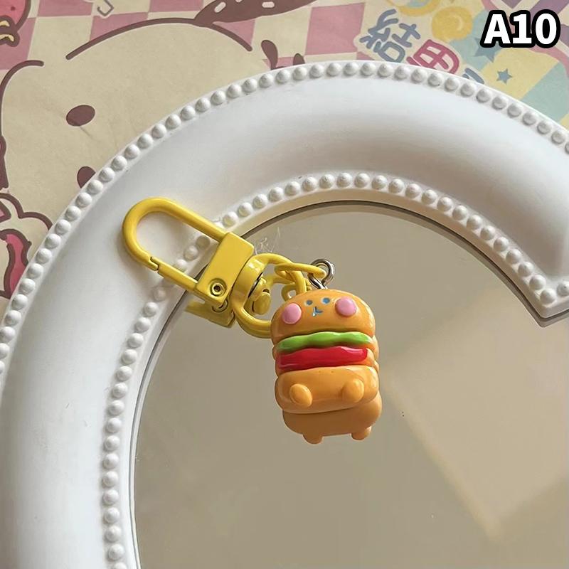 

Симпатичные барабанные палочки, кулон с гамбургером и чесноком, брелок для ключей из смолы, студенческая пара, брелок для ключей