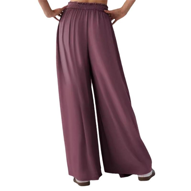 New Style Women's Summer Loose Dance Waist Trousers Drape Casual Solid Color High Waist Wide Leg Pants