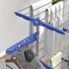 Foldable 3-Tier Clothes Drying Rack with Side Wings, 142x55x152cm, Blue