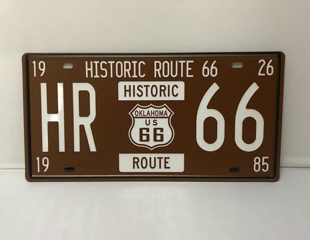 KitMall 4-Piece Tin Sign Route66 R66 License Plate Style American Goods Interior