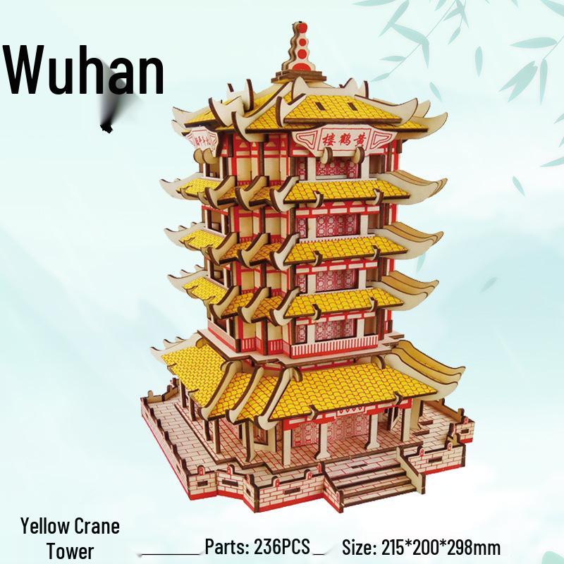 Wuhan Yangtze Bridge DIY Wooden 3D Puzzle Model