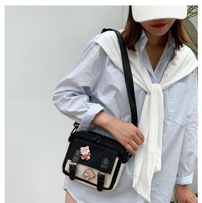 Kórejská plátenná malá taška - Roztomilá štýlová crossbody taška Harajuku pre dievčatá a študentov