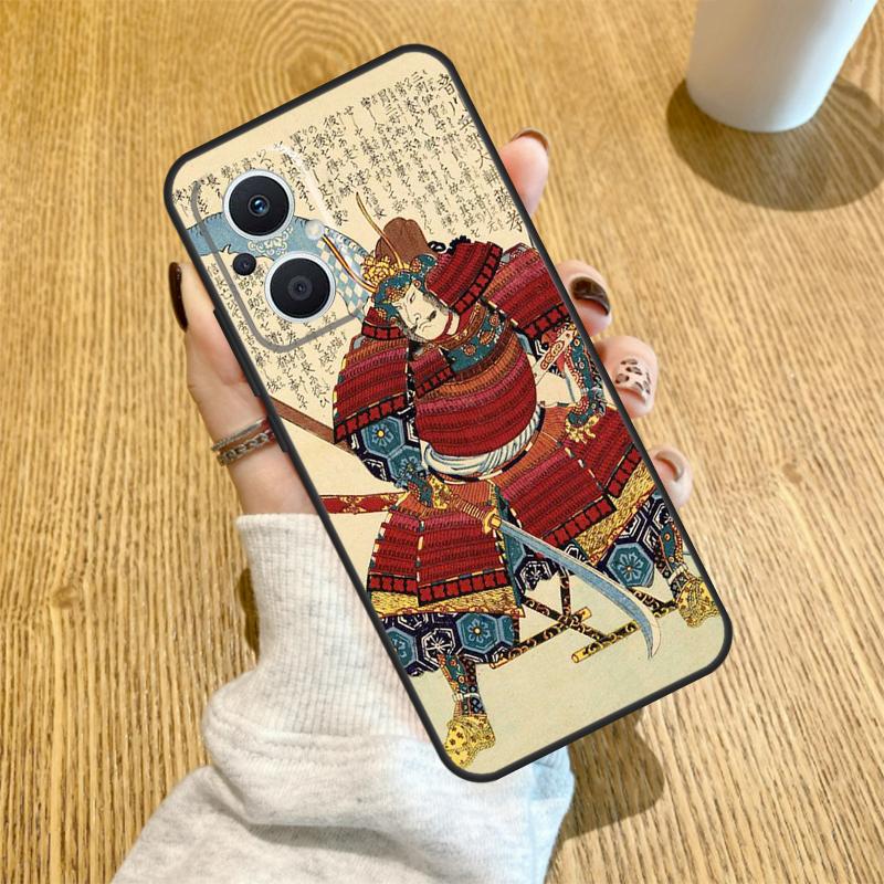 Japanese Samurai Funda For OPPO Reno 10 11 12 13 14 Pro 14F 13F 12F 11F 7 8 Lite OPPO Find X5 X8 X9 Pro Case