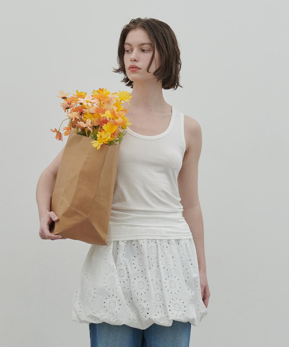 320 Showroom Raie Back Label Sleeveless Ivory Ivory/Free