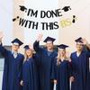 I'm Done With This BS Banner - Congrats Bachelor Grad Party Banner, Bachelor's Degree Graduation Party Decorations Black Glitter