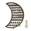 1 Stück Wandmontierter Hänge-Schmuckhalter für Ohrringe, Halsketten & Ringe Brauner Mond Holz-Schmuckorganisator