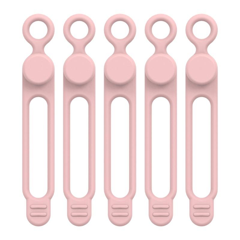 5 Pieces Cord Ties Silicone Cable Wire Ties Buckle Design Reusable Soft Cord Wraps for Kitchen Appliance Cord USB Charging Cable