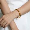18K Plated Stainless Steel Twisted Bracelet & Stackable Ring for Women - Luxury, Versatile, Handmade Design