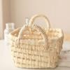 Beige Storage Basket Corn Husk Rectangle Square Sundries Organizer Box Candy Snacks Tea Room Display Basket Home Shop Hotel