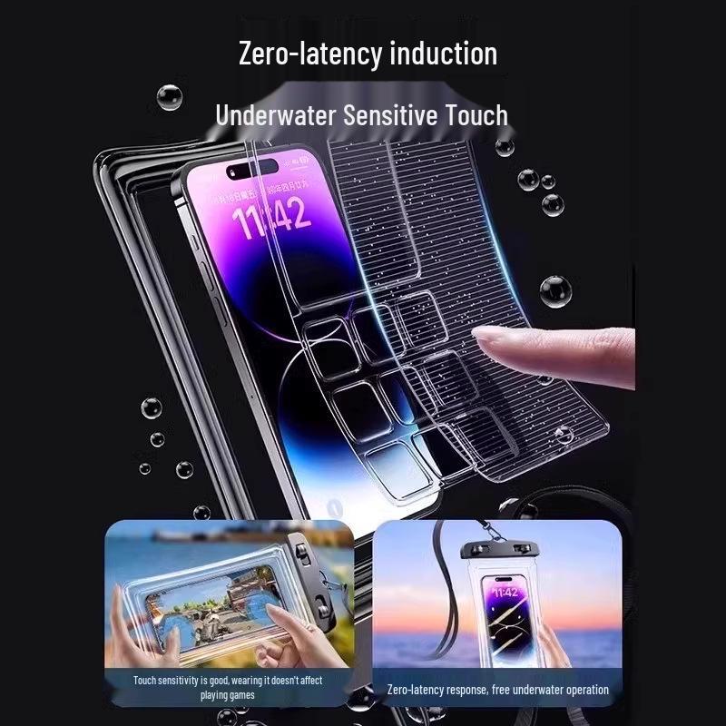 Waterproof Airbag Phone Pouch - Touchscreen Compatible for Swimming, Riders & Rainy Days