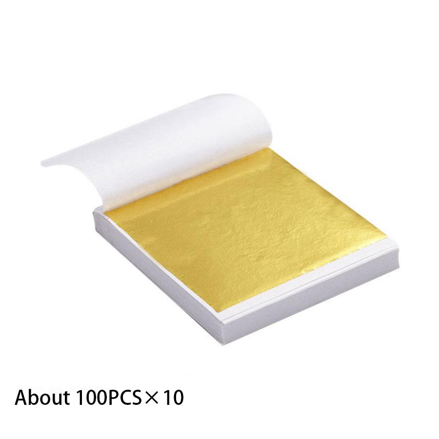 10×100 Sheets Gold Leaf Paper Imitation Gold  Leaf Gilding Craft Art