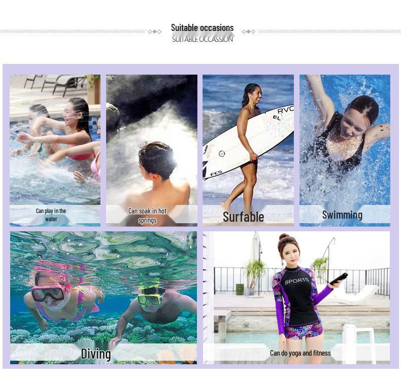 2018 Women's Two-Piece Long Sleeve Wetsuit: Snorkeling, Surfing & Yoga Suit with UV Protection