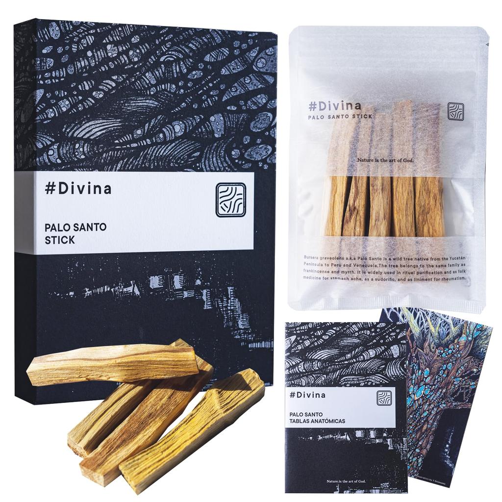 #Divina Natural Palo Santo Incense Sticks, 5 Sticks, Space Purifying Incense, Peruvian, Certified of Origin, Space Purifying