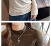 2024 Women's Ribbed Raglan Sleeve Semi-High Neck Base Layer Shirt