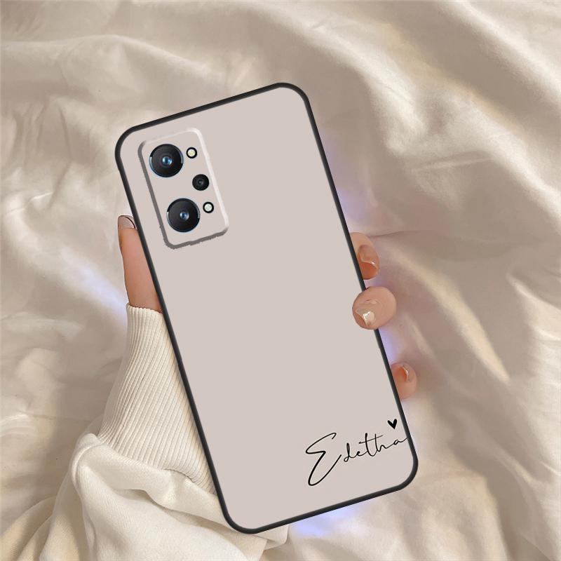 Personalise Custom Name Initial Pastel For Realme C55 C35 C33 C31 C30 C25 C21Y C15 C11 GT Neo 5 3 2 Realme 9 10 11 Pro Plus Case