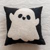 Halloween Embroidery Throw Pillowcase Orange Pumpkin Cotton Decoration Pillow Cushion Cover Sofa Car Halloween Party Supplies