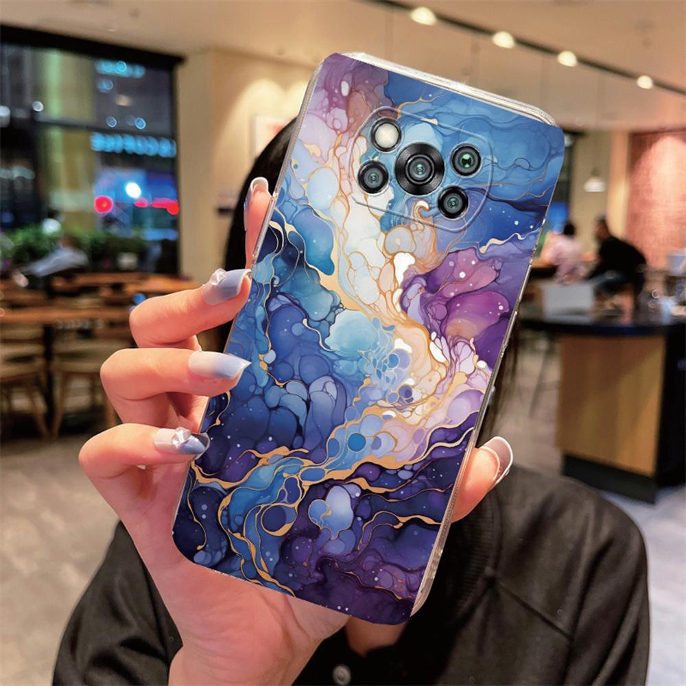 Cow Black Pink Leopard Print For Xiaomi Poco X3 NFC X3Pro X 3 6.67" Phone Case Camera Protection Cover Artistic Blue Marble TPU
