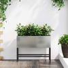 Raised Garden Bed Planter Silver 60 x 26 x 45 cm Galvanized Steel