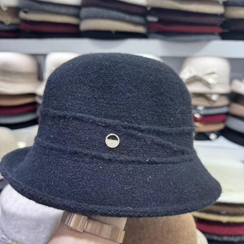 Meier Thousand gold crimped top hat, women's winter thickened warm wool knitted basin hat, cold ear protection bucket hat